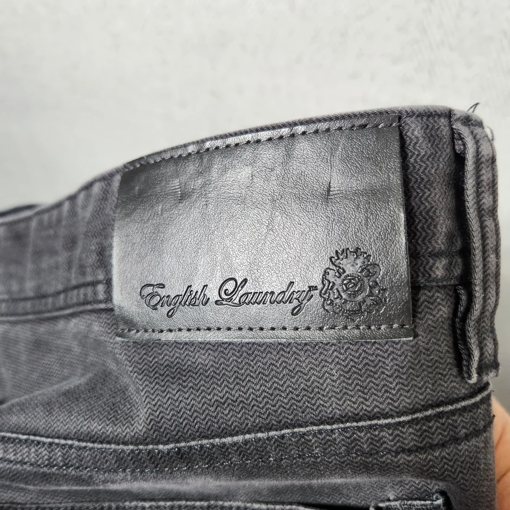 English Laundry Mens 36x34 Dark Gray Black Straight-Leg Jeans
